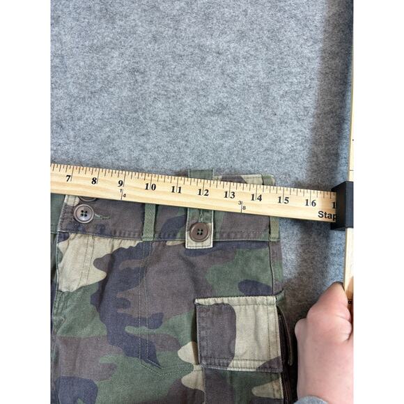 Moda International Camo Cargo Mini Skirt Womens Size 4 Brown Green Raw Hem - Picture 3 of 6